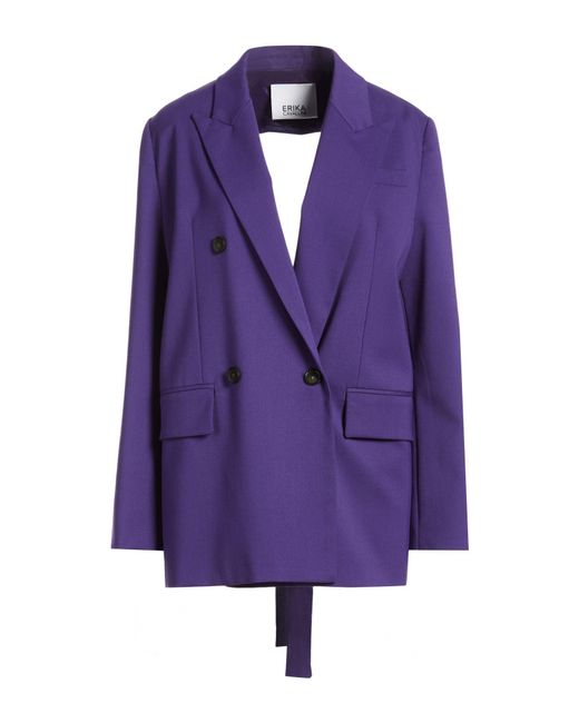 Erika Cavallini Semi Couture Purple Blazer Polyester, Virgin Wool, Elastane