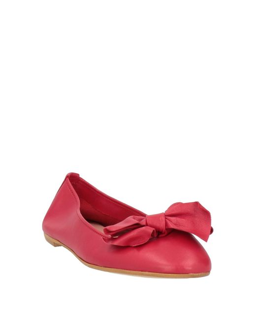 Pollini Red Ballet Flats