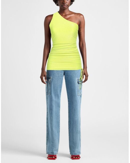 Gaelle Paris Yellow Top Polyester, Polyamide, Elastane