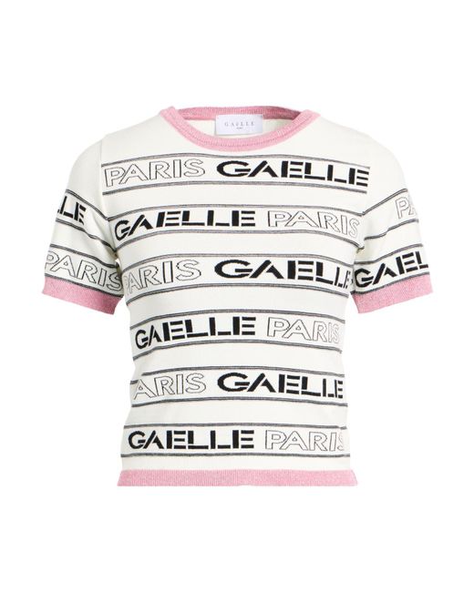 Gaelle Paris White Ivory Sweater Viscose, Nylon, Metallic Fiber