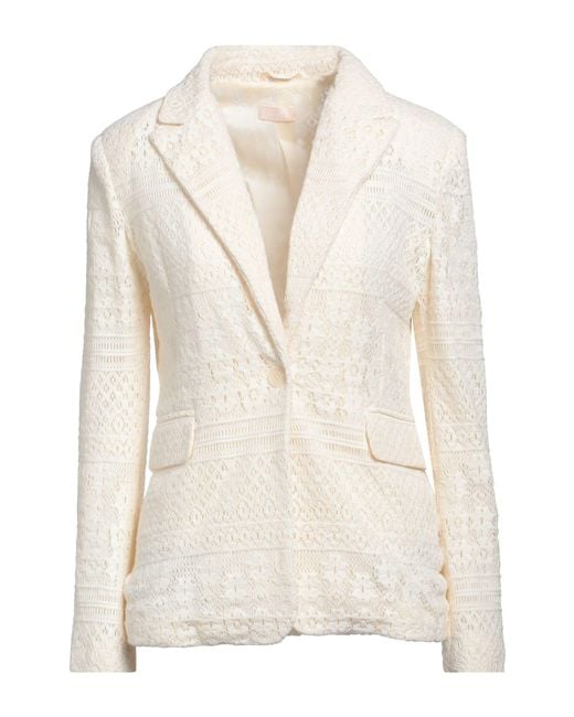 Liu Jo White Jacket Cotton, Polyamide, Elastane