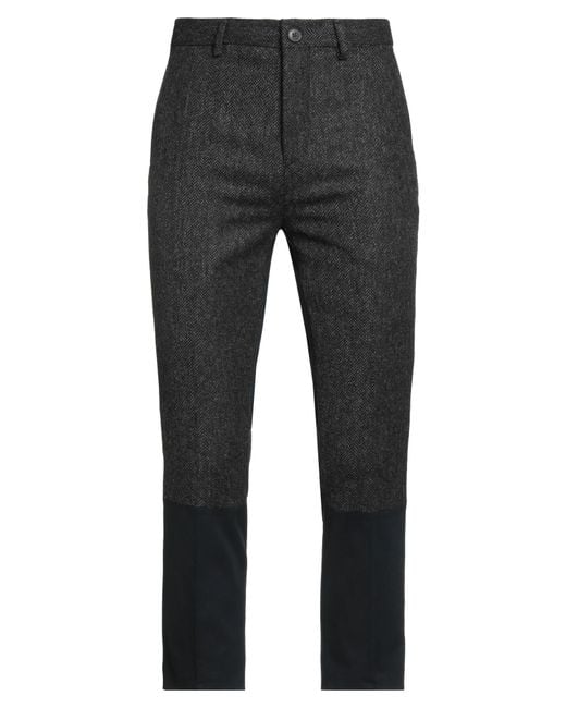 Brian Dales Gray Pants Cotton, Elastane for men
