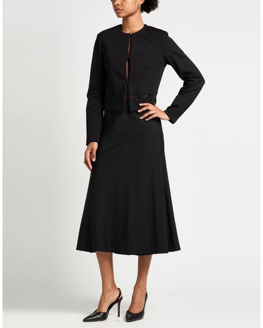 Brunello Cucinelli Black Midi Skirt Virgin Wool, Viscose, Elastane