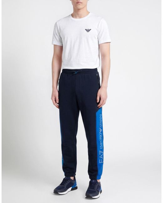 EA7 Blue Pants Cotton, Polyester for men