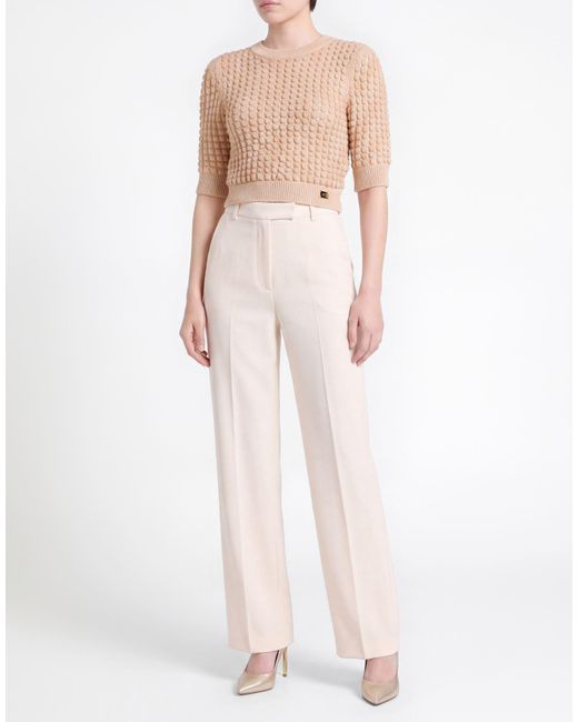 Elisabetta Franchi Natural Sand Sweater Polyester, Viscose, Acrylic, Polyacrylic, Alpaca Wool