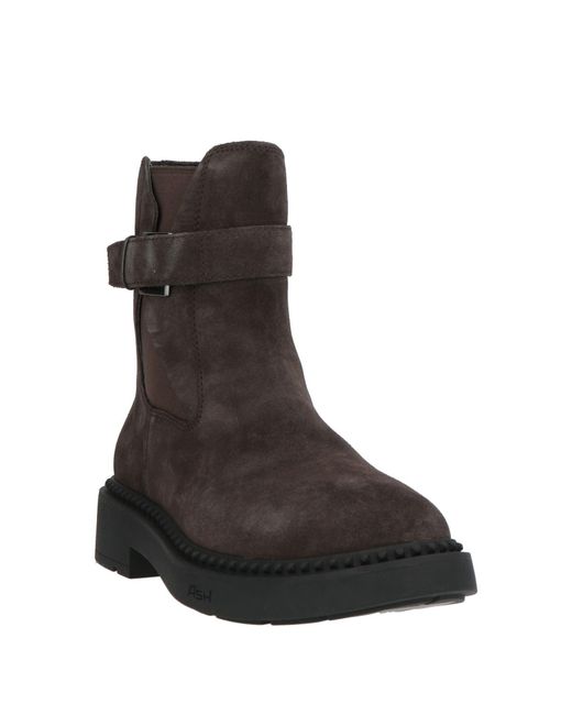 Ash Black Charcoal Ankle Boots Leather