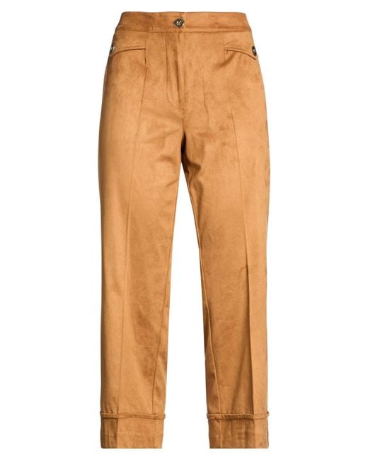 Gai Mattiolo Orange Camel Pants Polyester, Elastane
