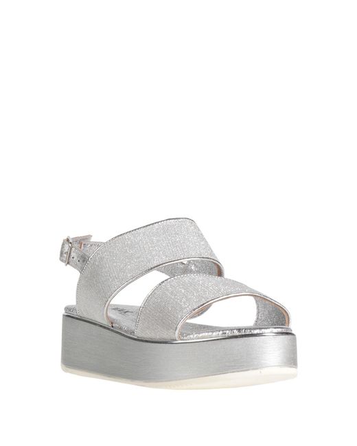 Melluso Walk White Sandals Textile Fibers