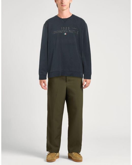 Aeronautica Militare Blue Sweatshirt Cotton for men