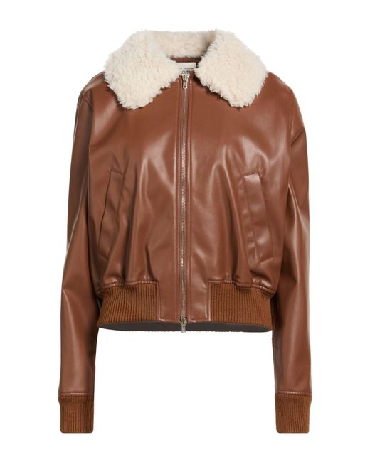 Semicouture Brown Jacket Polyurethane, Polyester