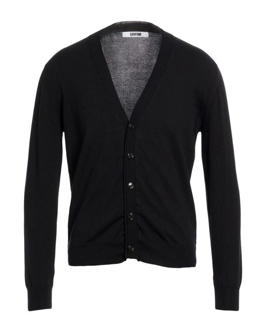 Grifoni Black Cardigan Cotton for men