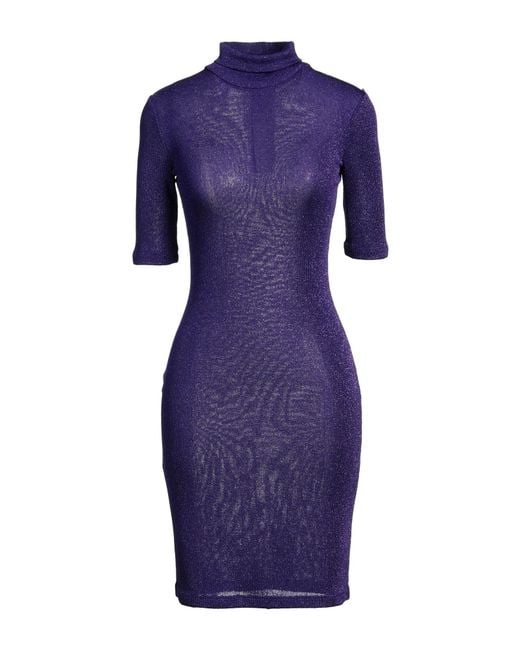Sportmax Blue Mini Dress Viscose, Metallic Fiber, Polyamide