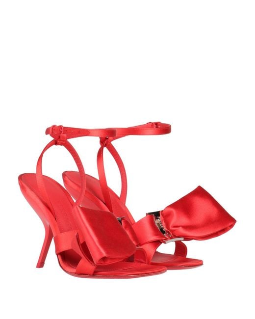Ferragamo Red Sandals Textile Fibers
