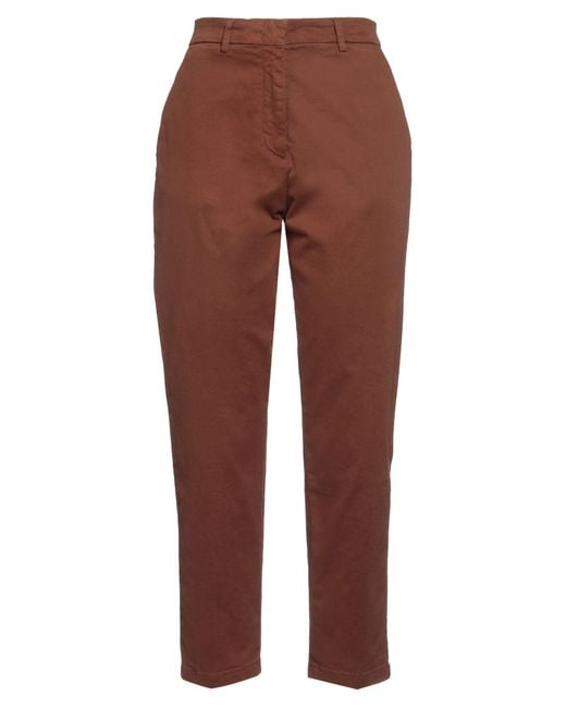 Cruna Brown Chocolate Pants Cotton, Elastane