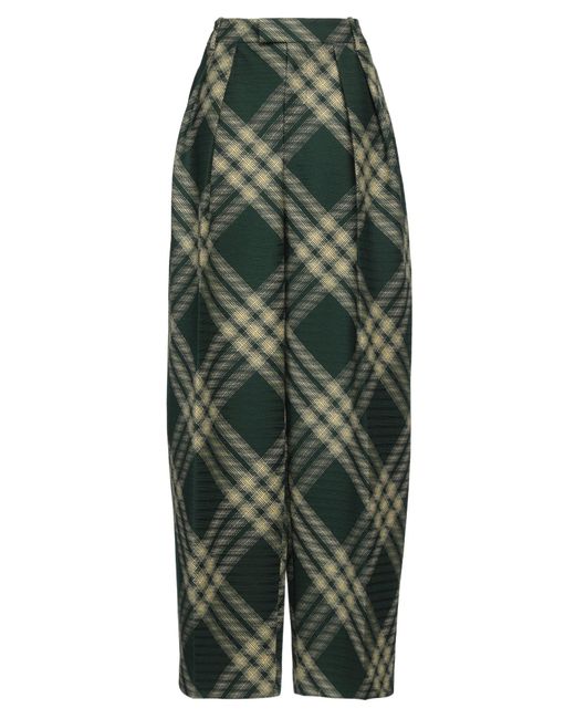 Burberry Green Wool Two-Tone Wide-Leg Pants