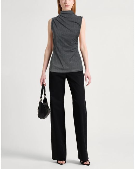 La Petite Robe Di Chiara Boni Gray Charcoal Top Polyamide, Elastane