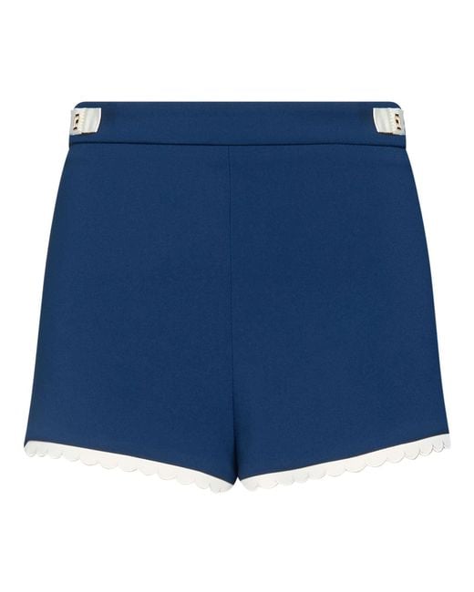 Elisabetta Franchi Blue Shorts & Bermuda Shorts Polyester, Elastane