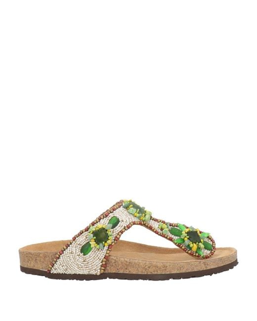 Maliparmi Green Thong Sandals