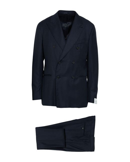 Caruso Blue Midnight Suit Wool for men