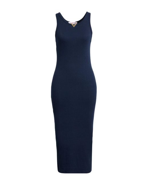 Valentino Garavani Blue Midi Dress Cotton, Elastane