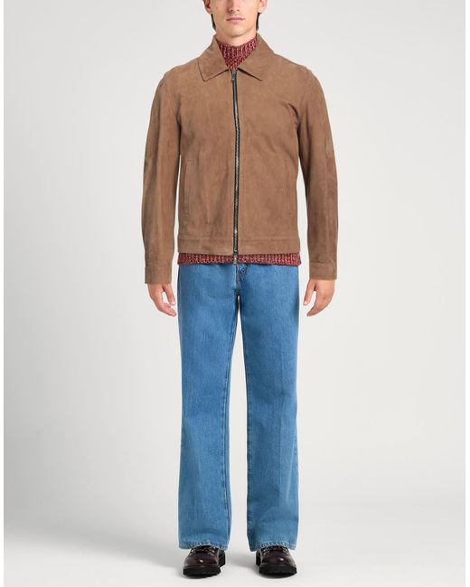 Tagliatore Brown Camel Jacket Lambskin for men