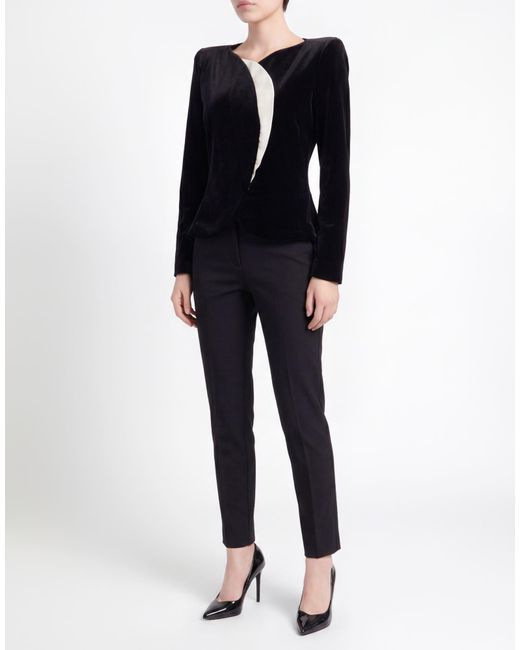 Emporio Armani Black Jacket Polyester, Elastane