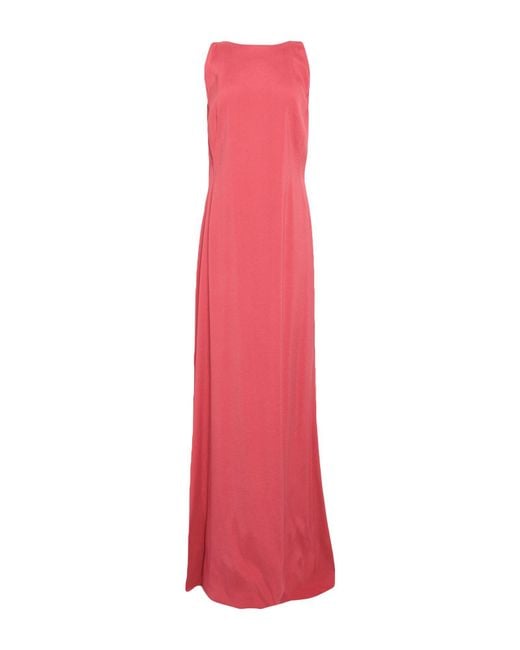 Alberta Ferretti Pink Maxi Dress Acetate, Viscose, Elastane