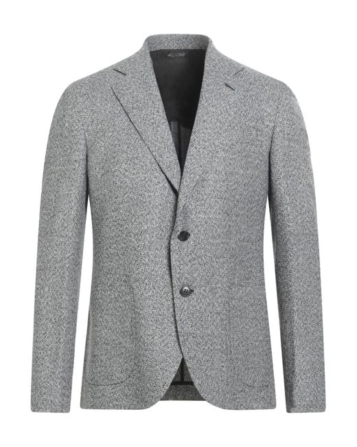 Brian Dales Gray Blazer Wool, Acrylic for men