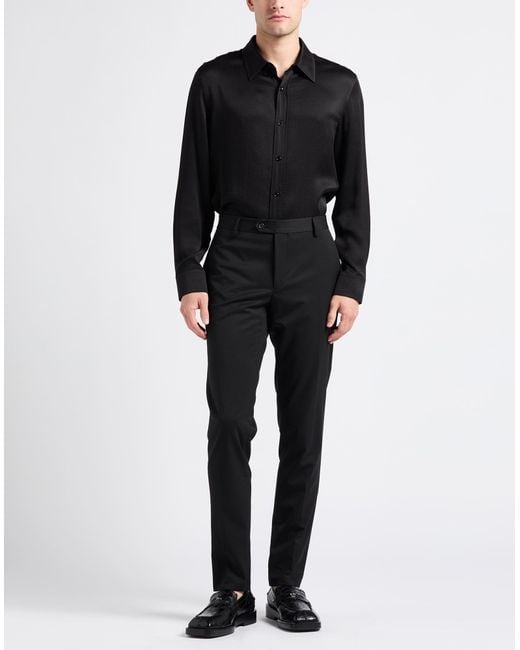 Brian Dales Black Pants Polyester, Wool, Elastane for men
