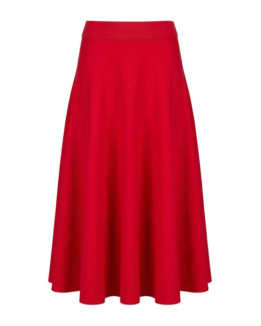 Roberto Collina Red Midi Skirt
