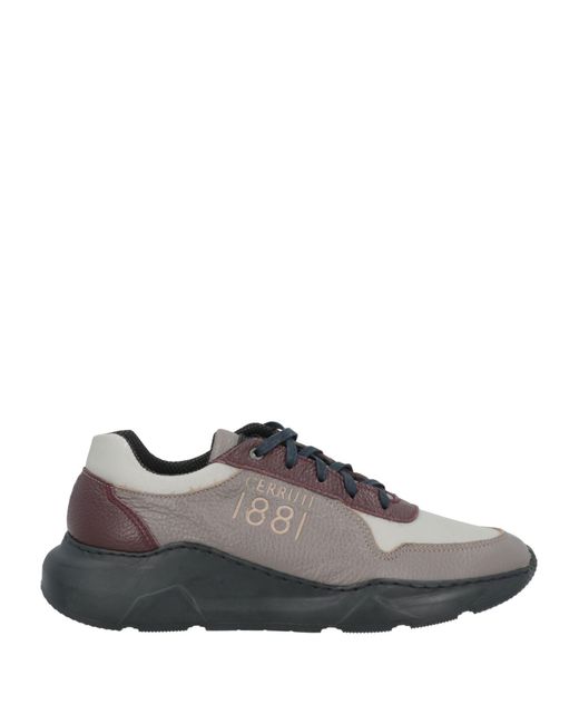 Cerruti 1881 Gray Taupe Sneakers Leather for men