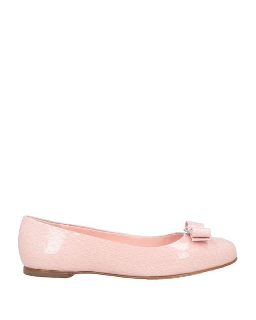 Ferragamo Pink Ballet Flats Lambskin