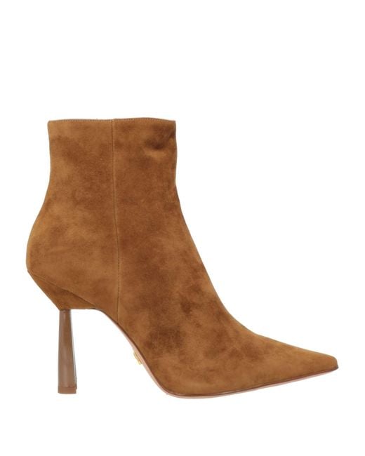 Lola Cruz Brown Camel Ankle Boots Leather