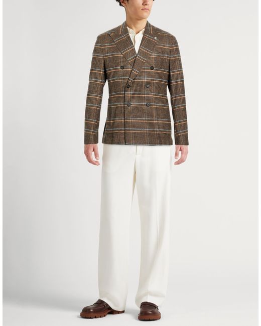 Manuel Ritz Brown Blazer Virgin Wool, Viscose, Polyester, Elastane for men
