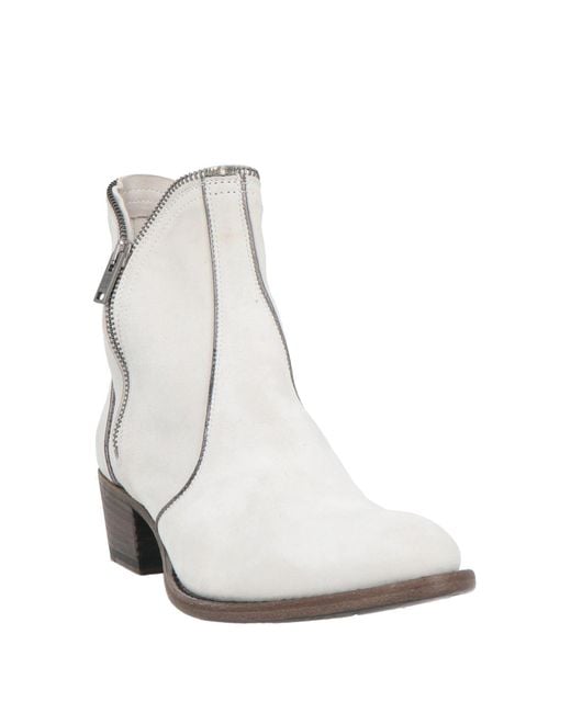Pantanetti White Ankle Boots Leather