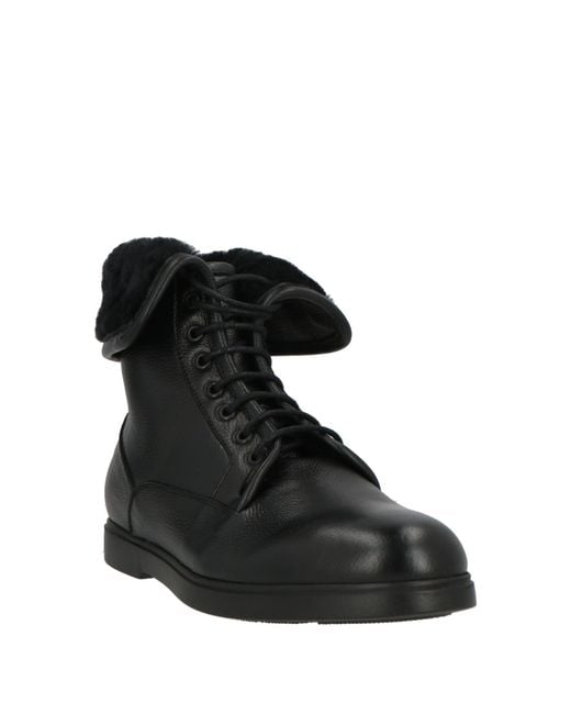 Baldinini Black Ankle Boots Leather, Shearling for men