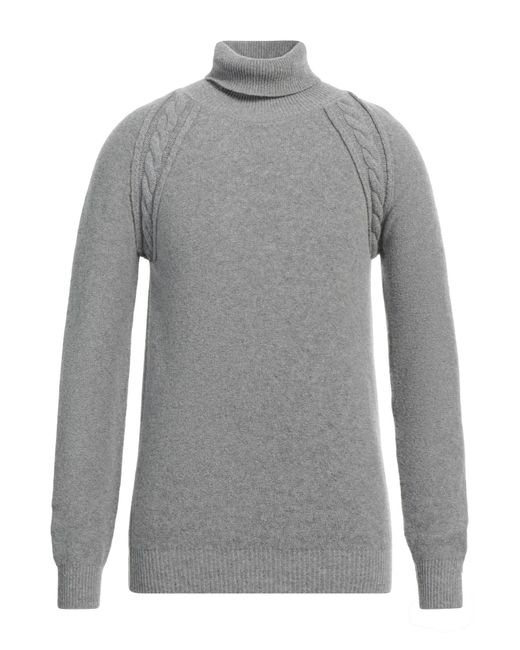 Daniele Alessandrini Gray Turtleneck Wool, Polyamide for men