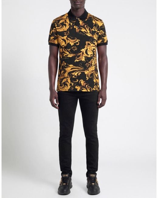 Versace Jeans Couture Black Polo Shirt Cotton for men
