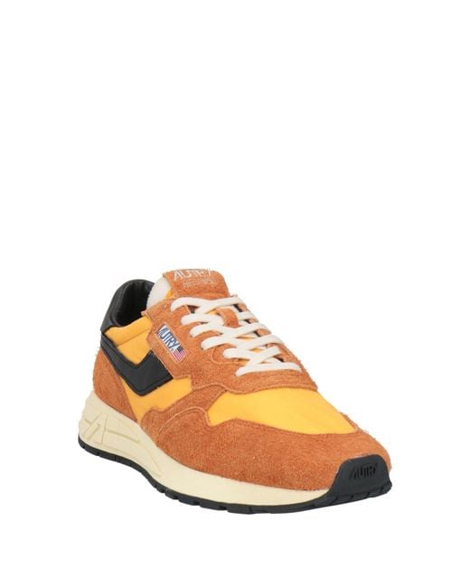 Autry Orange Rust Sneakers Leather, Textile Fibers for men