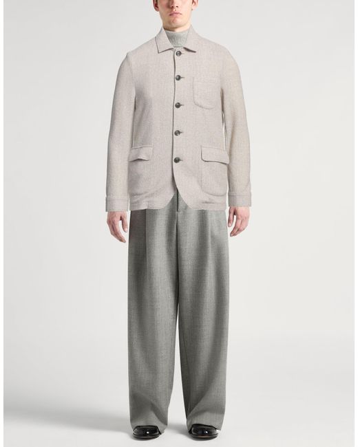 Emporio Armani White Blazer Cotton, Polyester for men