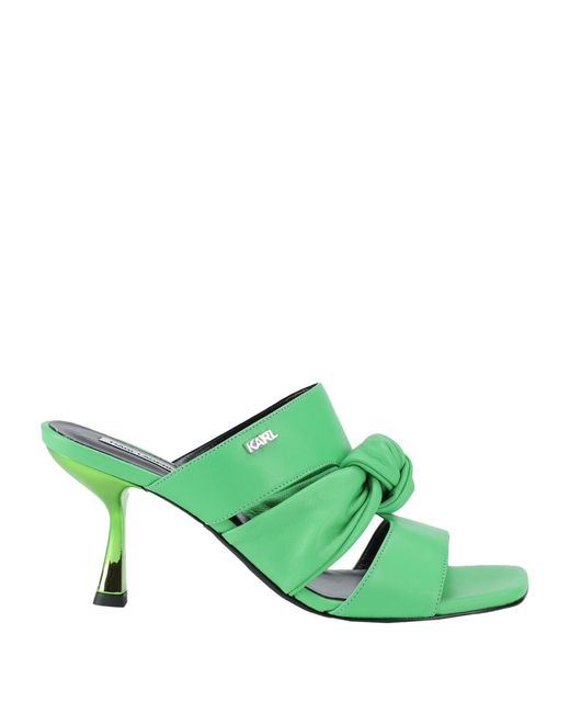 Karl Lagerfeld Green Panache 80mm Knot-detailing Sandals