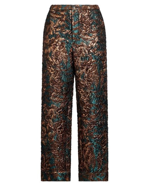 Koche Gray Deep Pants Polyester, Acetate, Metallic Fiber, Polyamide, Silk