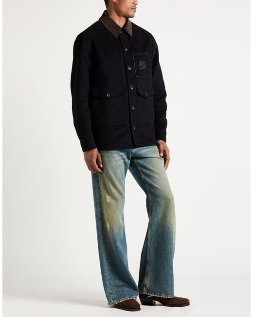 Etro Blue Jacket Cotton for men