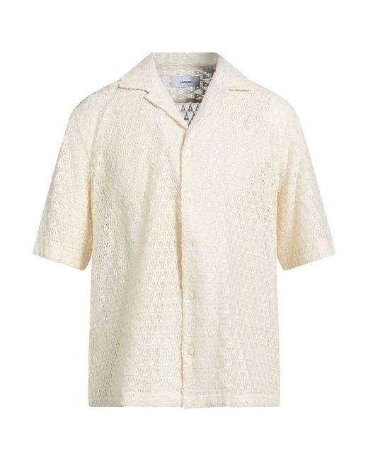 Lardini White Ivory Shirt Cotton, Polyamide for men