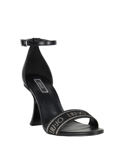 Liu Jo Black Sandals Goat Skin, Textile Fibers