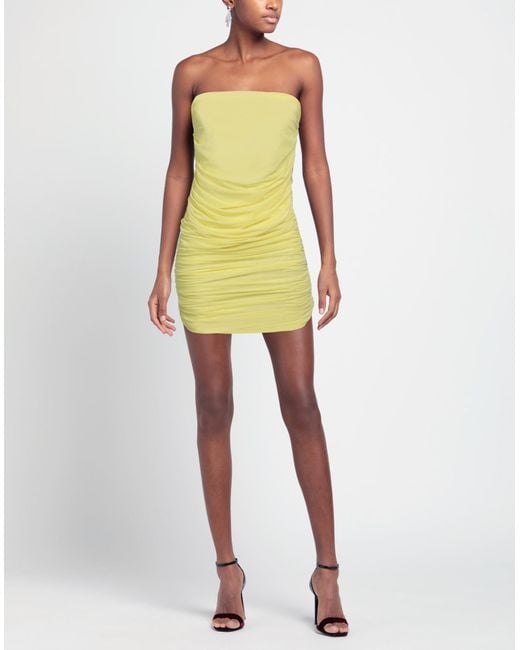 DES_PHEMMES Yellow Mini Dress Nylon, Elastane