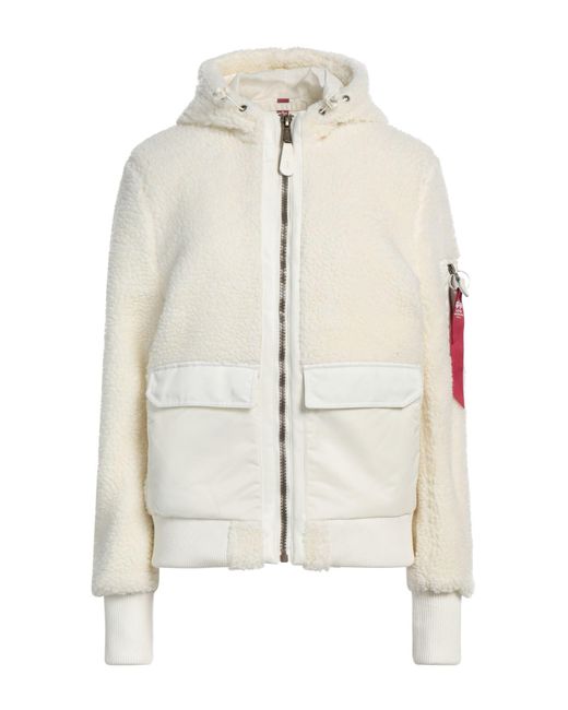 Alpha Industries White Shearling- & Kunstfell