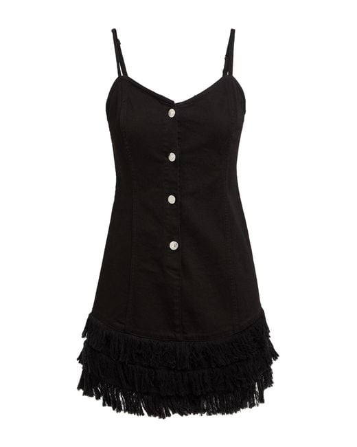 Grifoni Black Mini Dress Cotton, Elastane