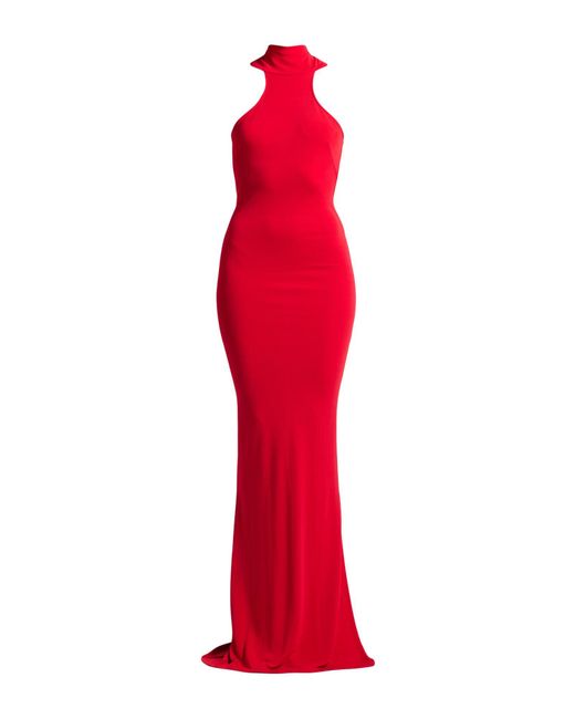 Elisabetta Franchi Red Carpet Burgundy Maxi Dress Viscose