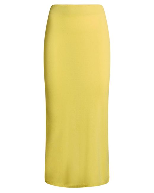 Compagnia Italiana Yellow Midi Skirt